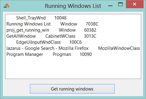 Get all the windows' titles with Lazarus+FreePascal