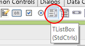 TListBox component icon in Toolbar of Lazarus