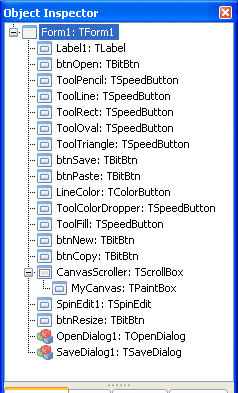 Objects for a basic paint project in Lazarus IDE