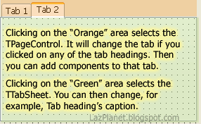 Showing how to navigate between tabs and add component