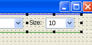 Font size panel inside the Toolbar