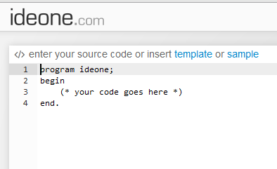 Default template for Pascal language