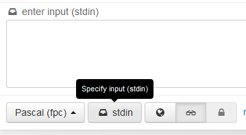 stdin button in the interface