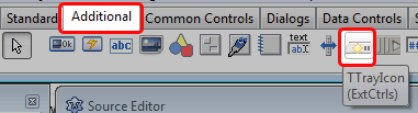 TTrayIcon component in the toolbar