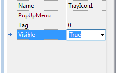 Setting the Visible property of TTrayIcon component to True