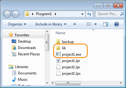 Program project after compilation