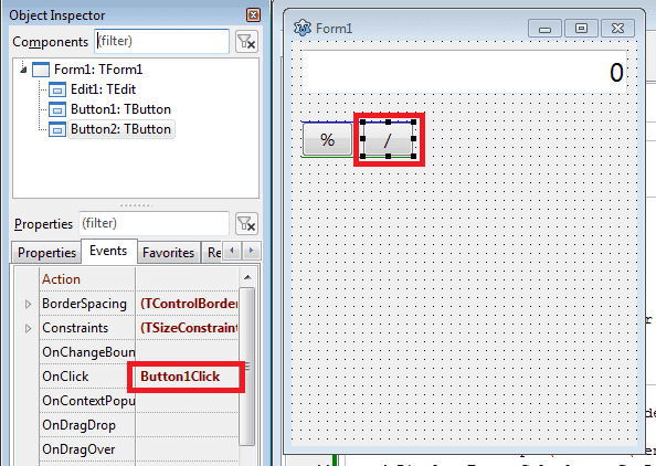 Copying button also copies the event procedure in Lazarus