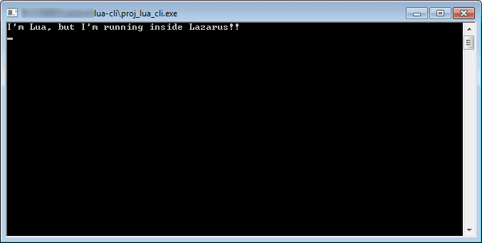Lua code running inside a Free Pascal program in a Console window